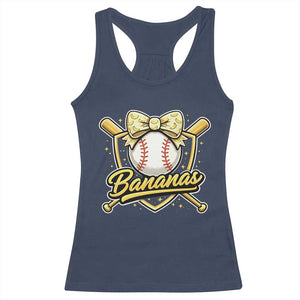 Bananas Coquette Bow Racerback Tank Top Baseball Bats Banana Lovers Women Girls Kids TS10 Navy Print Your Wear