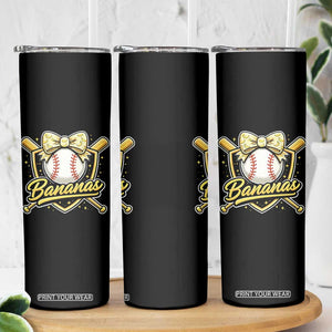 Bananas Coquette Bow Skinny Tumbler Baseball Bats Banana Lovers Women Girls Kids TS10 Print Your Wear