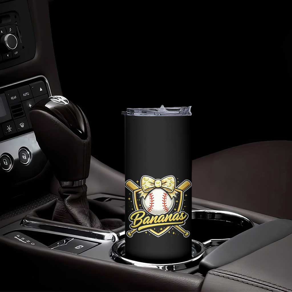 Bananas Coquette Bow Skinny Tumbler Baseball Bats Banana Lovers Women Girls Kids TS10 Print Your Wear