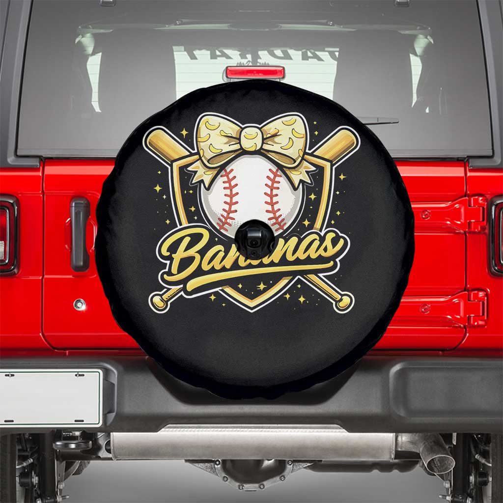Bananas Coquette Bow Spare Tire Cover Baseball Bats Banana Lovers Women Girls Kids TS10 Black Print Your Wear