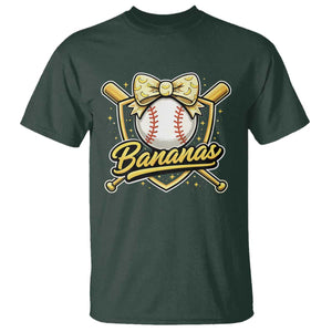 Bananas Coquette Bow T Shirt Baseball Bats Banana Lovers Women Girls Kids TS10 Dark Forest Green Print Your Wear