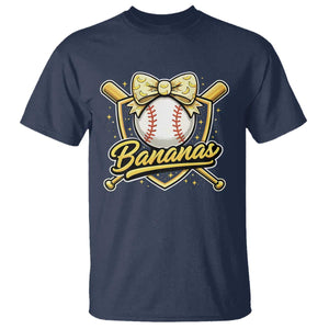 Bananas Coquette Bow T Shirt Baseball Bats Banana Lovers Women Girls Kids TS10 Navy Print Your Wear
