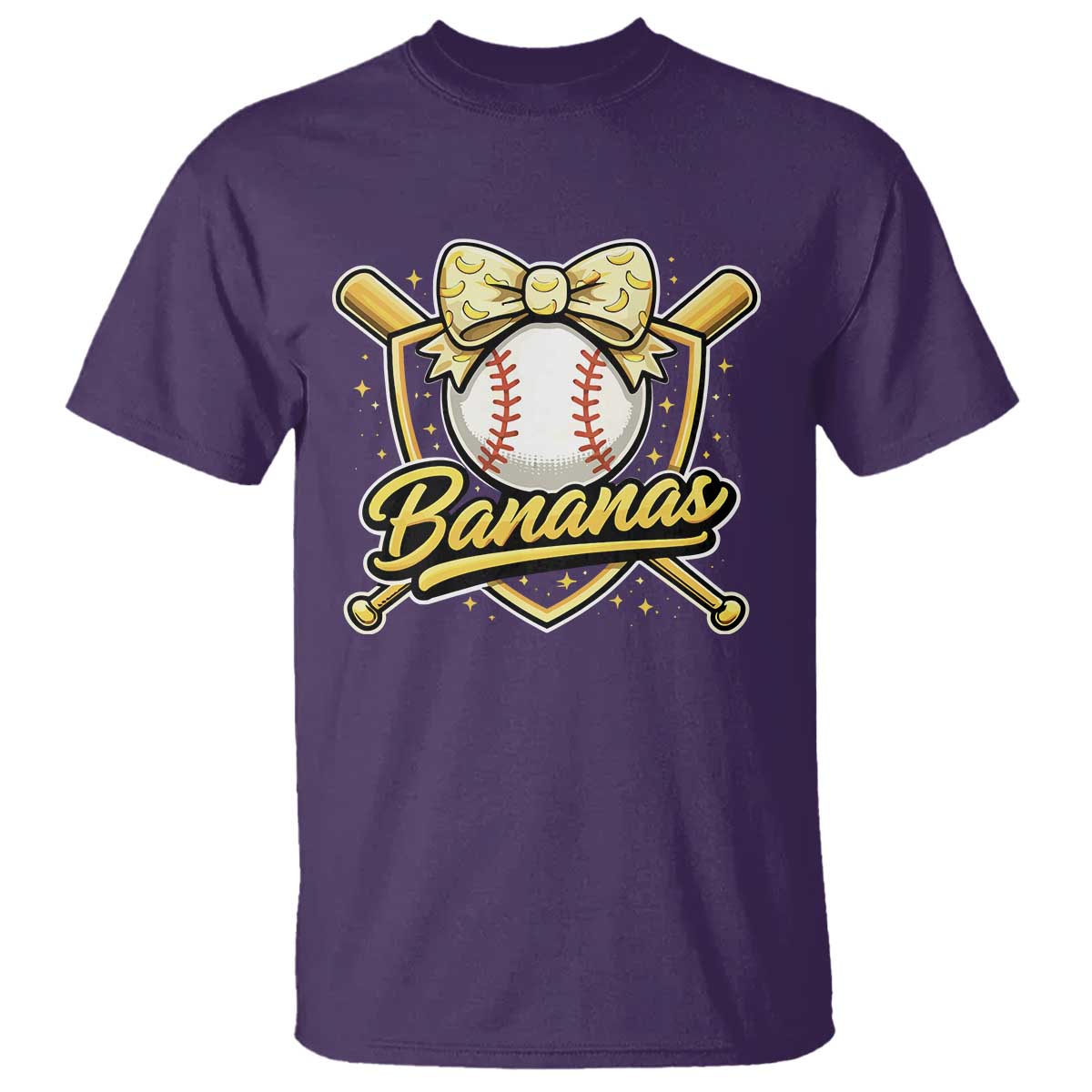 Bananas Coquette Bow T Shirt Baseball Bats Banana Lovers Women Girls Kids TS10 Purple Print Your Wear
