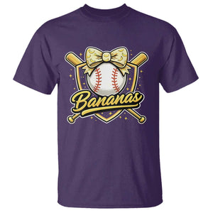 Bananas Coquette Bow T Shirt Baseball Bats Banana Lovers Women Girls Kids TS10 Purple Print Your Wear