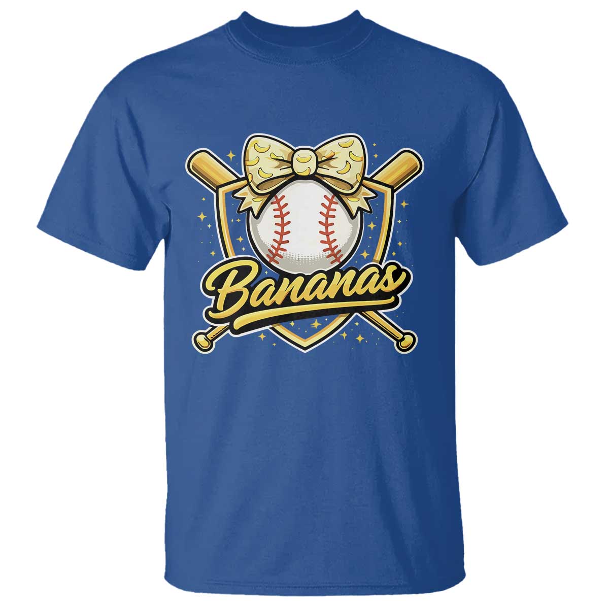 Bananas Coquette Bow T Shirt Baseball Bats Banana Lovers Women Girls Kids TS10 Royal Blue Print Your Wear