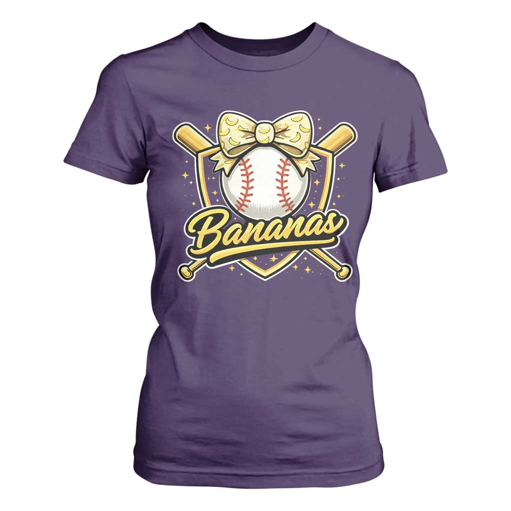 Bananas Coquette Bow T Shirt For Women Baseball Bats Banana Lovers Women Girls Kids TS10 Purple Print Your Wear