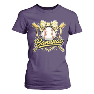 Bananas Coquette Bow T Shirt For Women Baseball Bats Banana Lovers Women Girls Kids TS10 Purple Print Your Wear