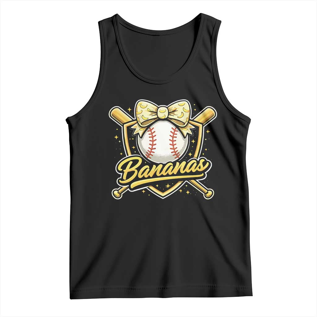 Bananas Coquette Bow Tank Top Baseball Bats Banana Lovers Women Girls Kids TS10 Black Print Your Wear