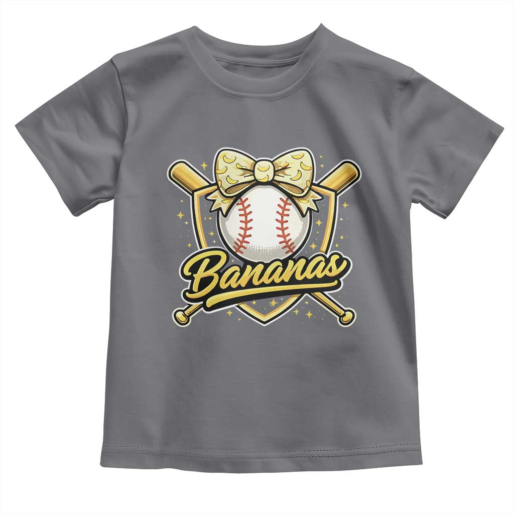 Bananas Coquette Bow Toddler T Shirt Baseball Bats Banana Lovers Women Girls Kids TS10 Charcoal Print Your Wear