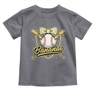 Bananas Coquette Bow Toddler T Shirt Baseball Bats Banana Lovers Women Girls Kids TS10 Charcoal Print Your Wear