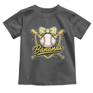 Bananas Coquette Bow Toddler T Shirt Baseball Bats Banana Lovers Women Girls Kids TS10 Dark Heather Print Your Wear