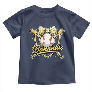Bananas Coquette Bow Toddler T Shirt Baseball Bats Banana Lovers Women Girls Kids TS10 Navy Print Your Wear
