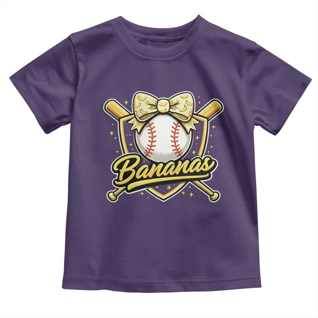 Bananas Coquette Bow Toddler T Shirt Baseball Bats Banana Lovers Women Girls Kids TS10 Purple Print Your Wear