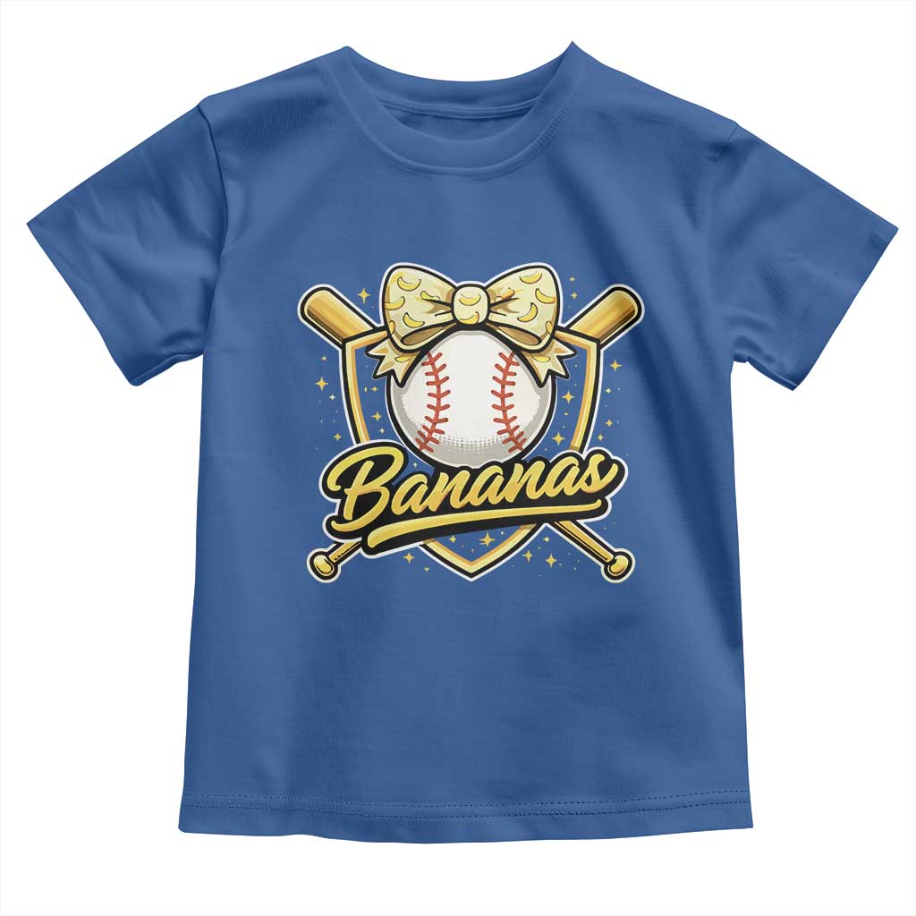 Bananas Coquette Bow Toddler T Shirt Baseball Bats Banana Lovers Women Girls Kids TS10 Royal Blue Print Your Wear