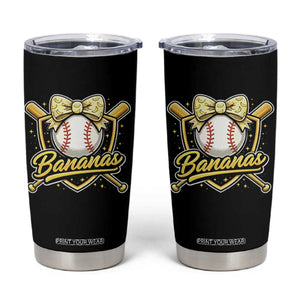 Bananas Coquette Bow Tumbler Cup Baseball Bats Banana Lovers Women Girls Kids TS10 Black Print Your Wear