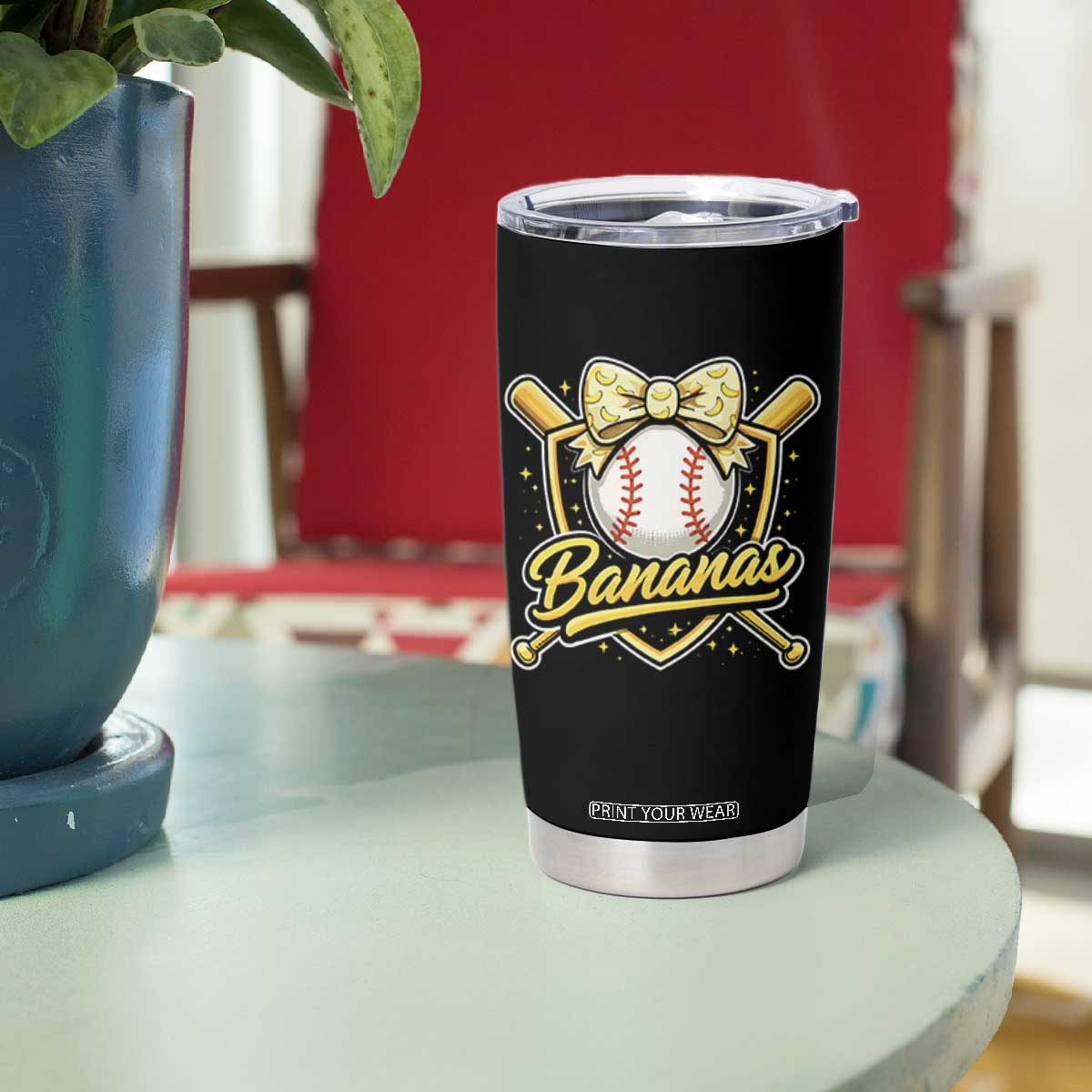 Bananas Coquette Bow Tumbler Cup Baseball Bats Banana Lovers Women Girls Kids TS10 Print Your Wear