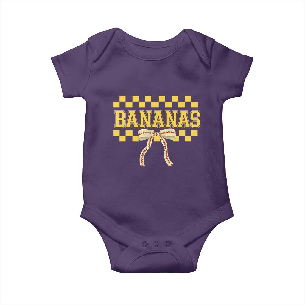 Bananas Coquette Bow Checkered Baby Onesie Women Girls Kids TS10 Purple Print Your Wear