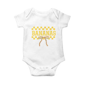 Bananas Coquette Bow Checkered Baby Onesie Women Girls Kids TS10 White Print Your Wear
