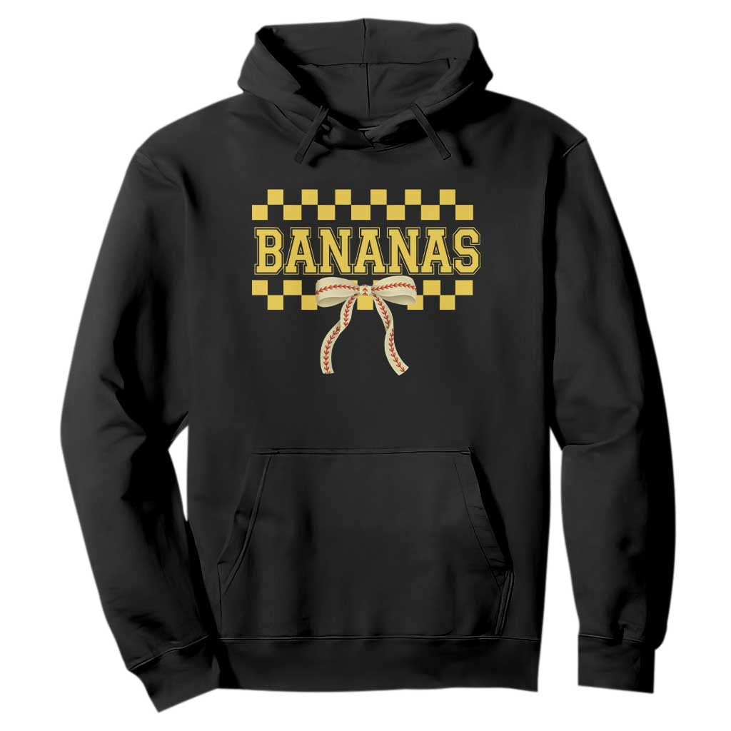 Bananas Coquette Bow Checkered Hoodie Women Girls Kids TS10 Black Print Your Wear