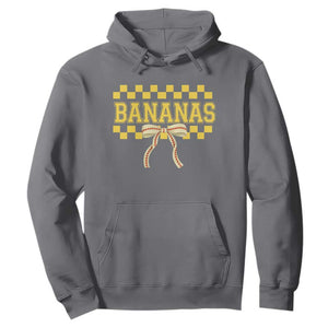 Bananas Coquette Bow Checkered Hoodie Women Girls Kids TS10 Charcoal Print Your Wear