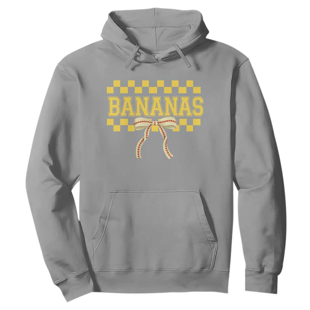 Bananas Coquette Bow Checkered Hoodie Women Girls Kids TS10 Sport Gray Print Your Wear