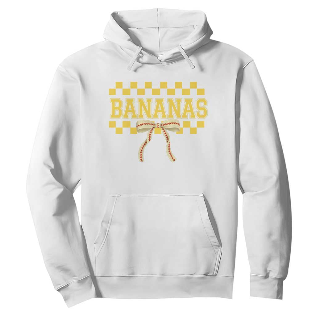 Bananas Coquette Bow Checkered Hoodie Women Girls Kids TS10 White Print Your Wear