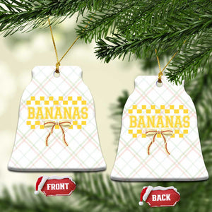 Bananas Coquette Bow Checkered Ceramic Ornament Women Girls Kids TS10 Print Your Wear