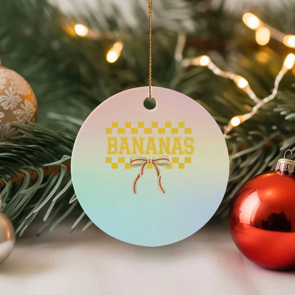 Bananas Coquette Bow Checkered Ceramic Ornament Women Girls Kids TS10 1pc Pastel Print Your Wear