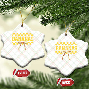 Bananas Coquette Bow Checkered Ceramic Ornament Women Girls Kids TS10 Print Your Wear