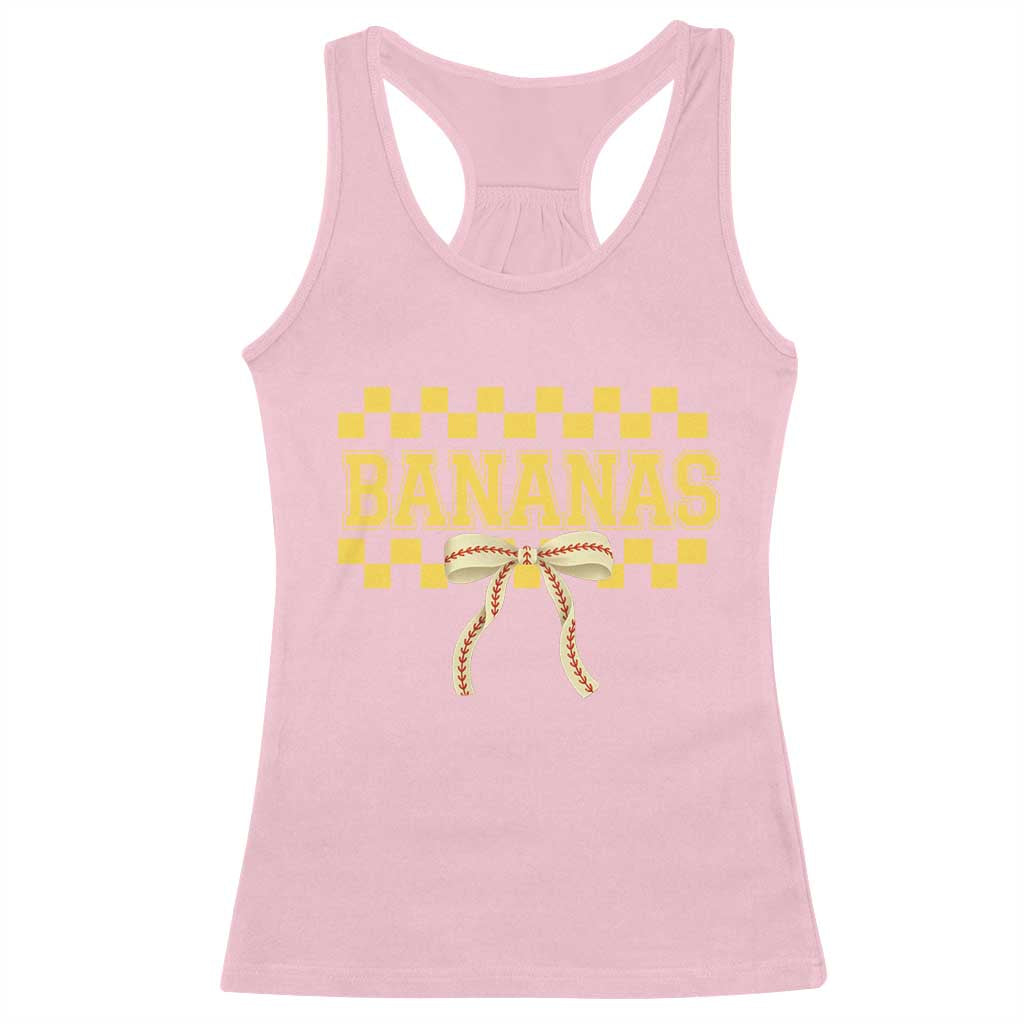 Bananas Coquette Bow Checkered Racerback Tank Top Women Girls Kids TS10 Light Pink Print Your Wear