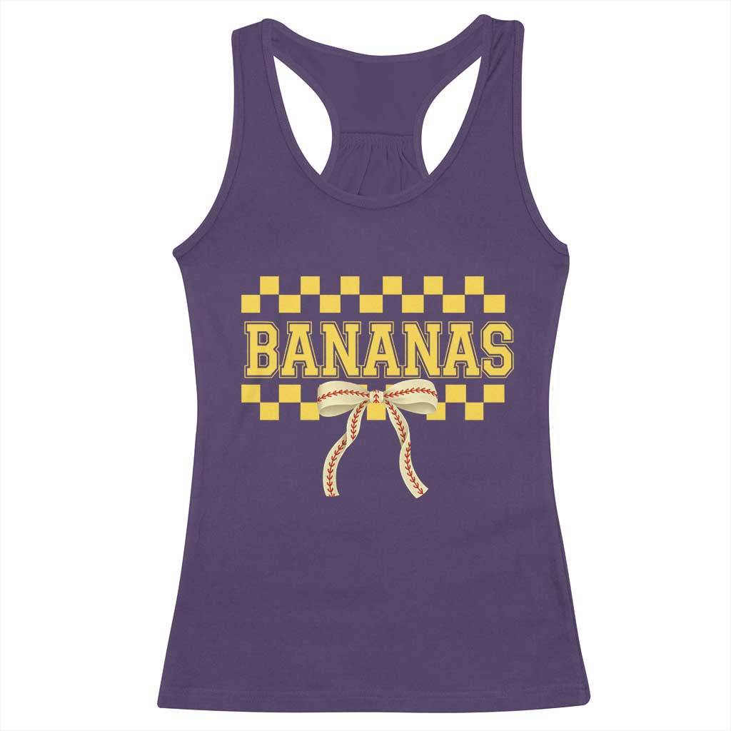 Bananas Coquette Bow Checkered Racerback Tank Top Women Girls Kids TS10 Purple Print Your Wear