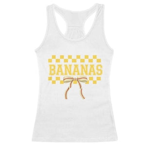Bananas Coquette Bow Checkered Racerback Tank Top Women Girls Kids TS10 White Print Your Wear