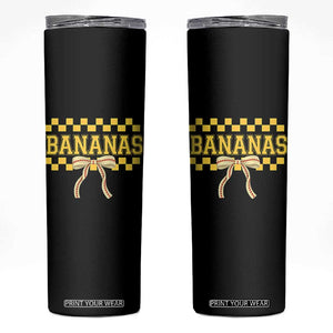 Bananas Coquette Bow Checkered Skinny Tumbler Women Girls Kids TS10 Black Print Your Wear