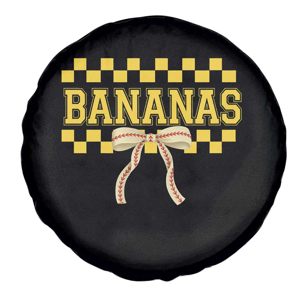 Bananas Coquette Bow Checkered Spare Tire Cover Women Girls Kids TS10 Print Your Wear