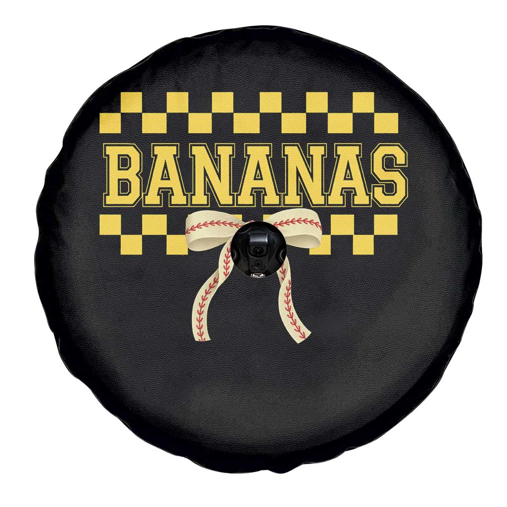 Bananas Coquette Bow Checkered Spare Tire Cover Women Girls Kids TS10 Print Your Wear