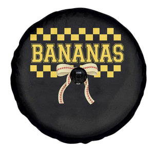 Bananas Coquette Bow Checkered Spare Tire Cover Women Girls Kids TS10 Print Your Wear