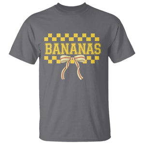 Bananas Coquette Bow Checkered T Shirt Women Girls Kids TS10 Charcoal Print Your Wear