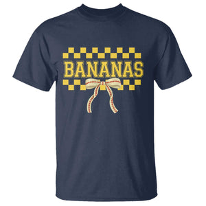 Bananas Coquette Bow Checkered T Shirt Women Girls Kids TS10 Navy Print Your Wear