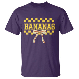 Bananas Coquette Bow Checkered T Shirt Women Girls Kids TS10 Purple Print Your Wear
