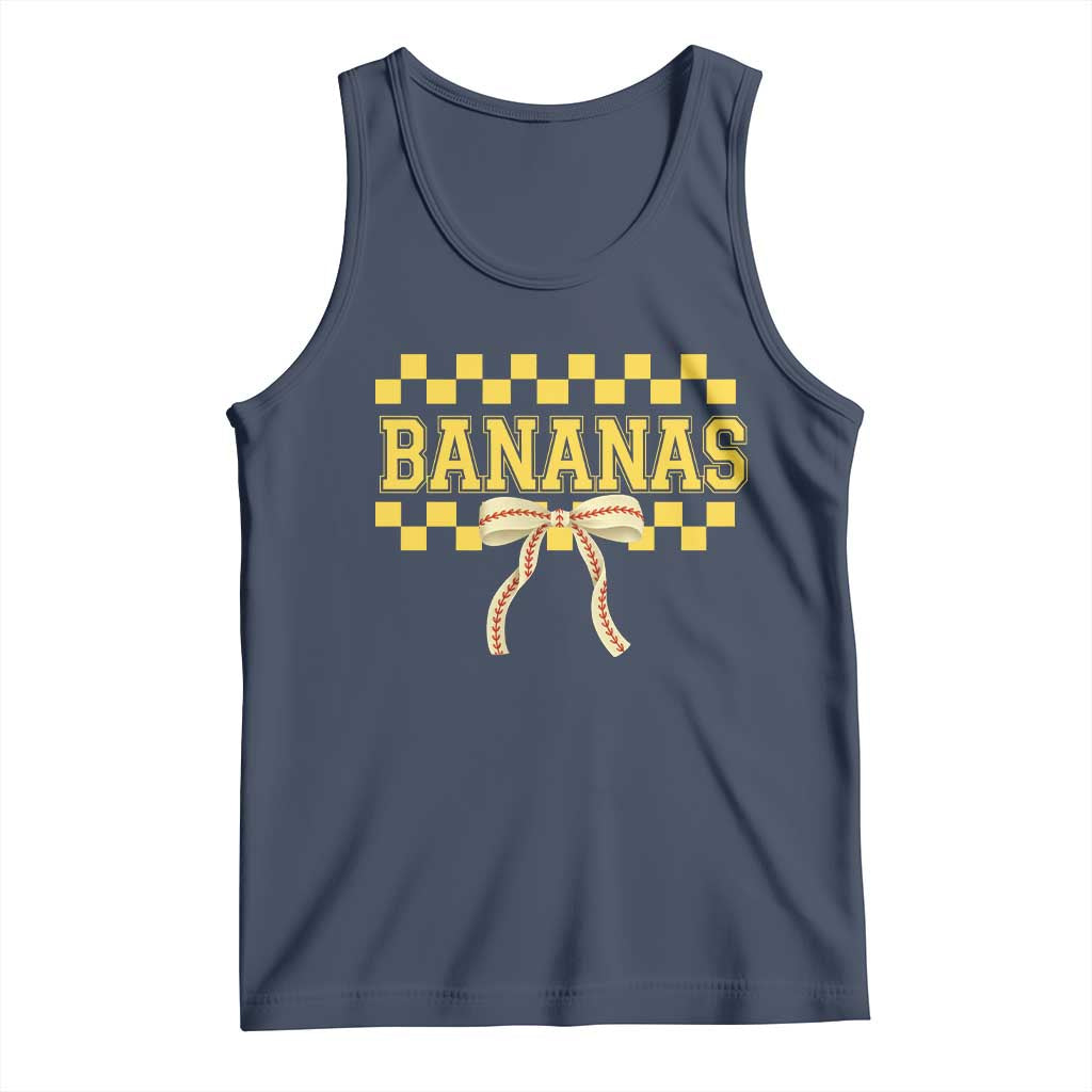 Bananas Coquette Bow Checkered Tank Top Women Girls Kids TS10 Navy Print Your Wear