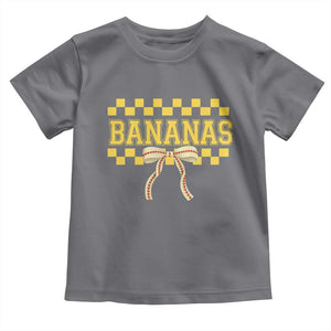 Bananas Coquette Bow Checkered Toddler T Shirt Women Girls Kids TS10 Charcoal Print Your Wear