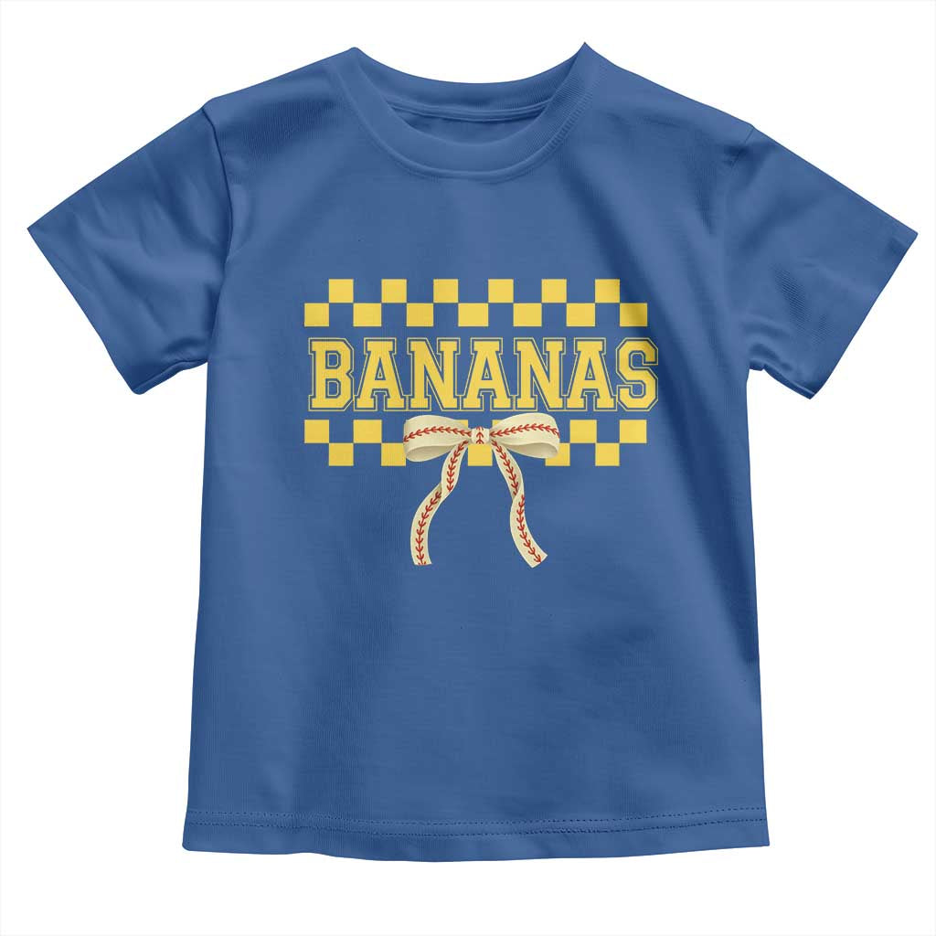 Bananas Coquette Bow Checkered Toddler T Shirt Women Girls Kids TS10 Royal Blue Print Your Wear