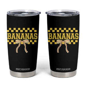 Bananas Coquette Bow Checkered Tumbler Cup Women Girls Kids TS10 Black Print Your Wear
