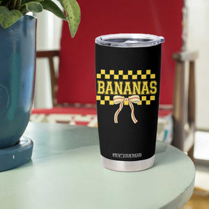 Bananas Coquette Bow Checkered Tumbler Cup Women Girls Kids TS10 Print Your Wear