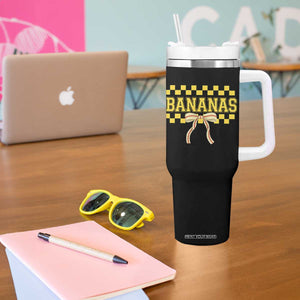 Bananas Coquette Bow Checkered Tumbler With Handle Women Girls Kids TS10 Print Your Wear