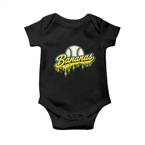 Funny Banana Baseball Baby Onesie Sports Team Baseball Drip Ice Cream Style TS10 Black Print Your Wear