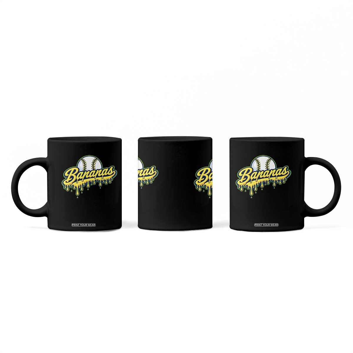 Funny Banana Baseball Coffee Mug Sports Team Baseball Drip Ice Cream Style TS10 Print Your Wear
