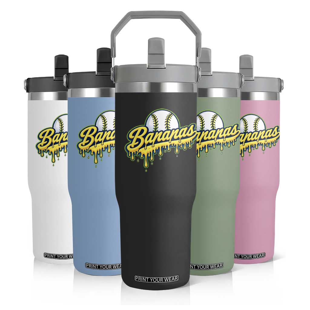 Funny Banana Baseball Flip Straw Tumbler Sports Team Baseball Drip Ice Cream Style TS10 Print Your Wear