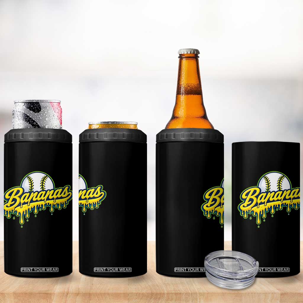 Funny Banana Baseball 4 in 1 Can Cooler Tumbler Sports Team Baseball Drip Ice Cream Style TS10 Print Your Wear