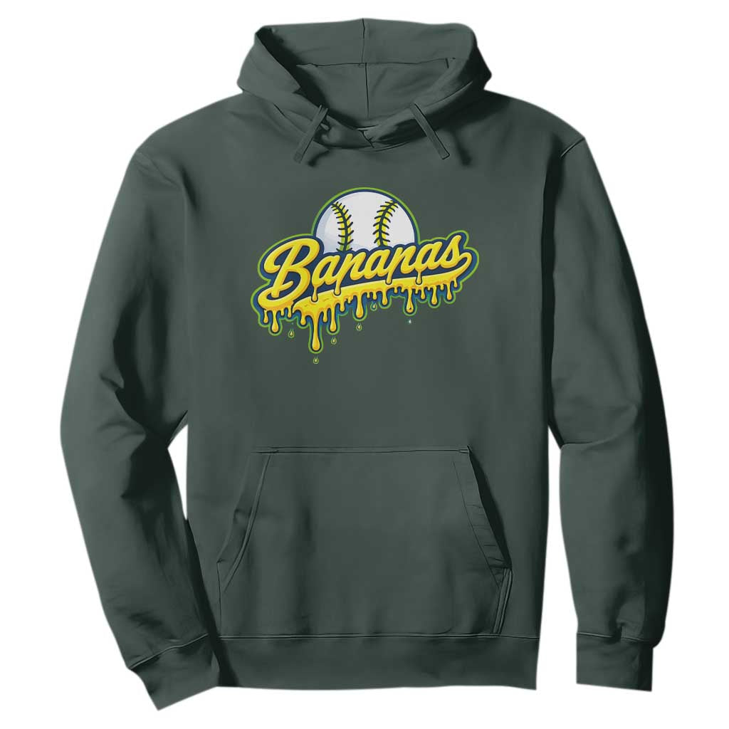 Funny Banana Baseball Hoodie Sports Team Baseball Drip Ice Cream Style TS10 Dark Forest Green Print Your Wear